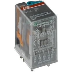 Insteek relais 4c/o, A1-A2=12VDC, 250V/6A LED, diode